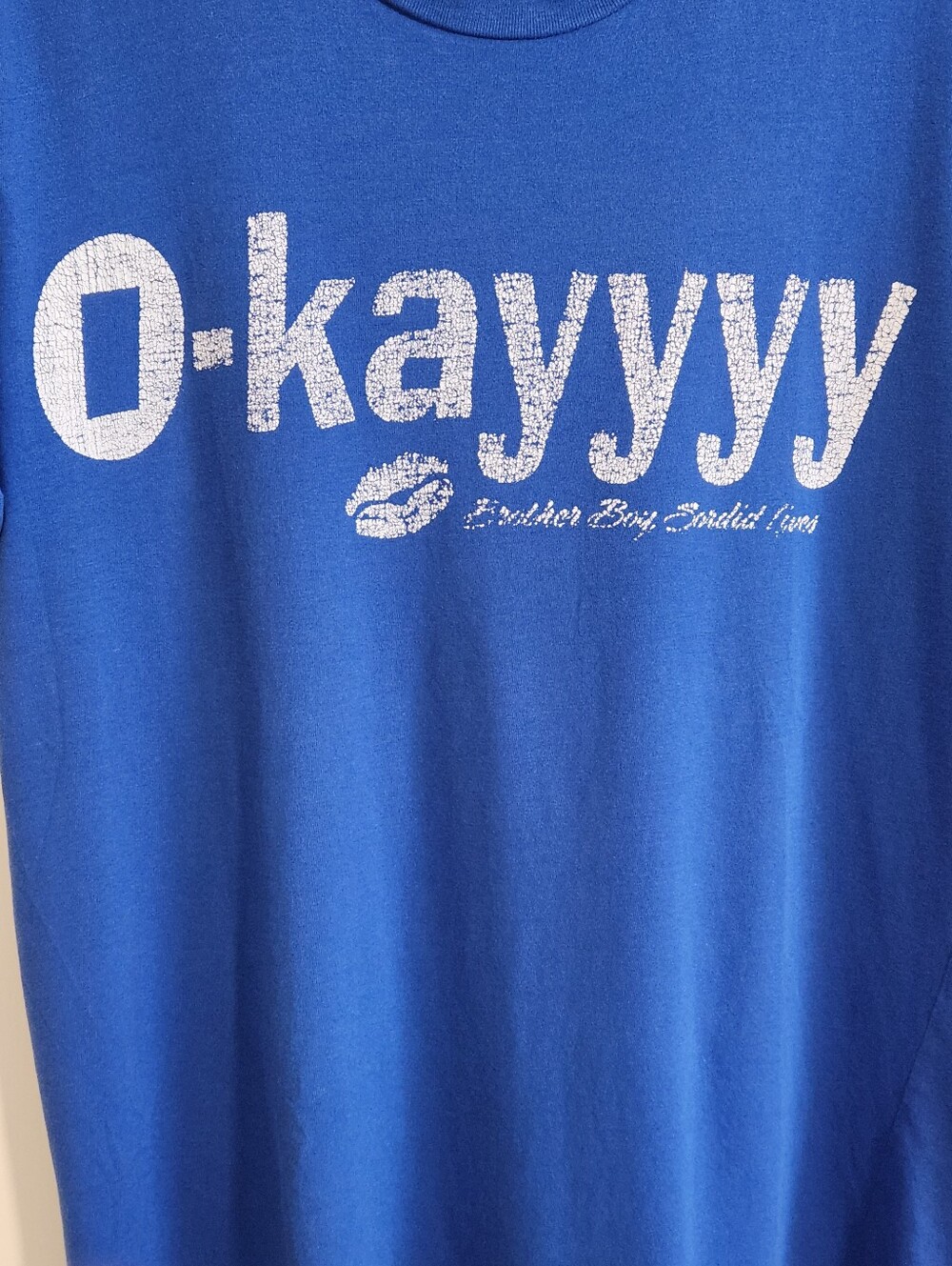 💙Canvas💙 - Blue/White "Sordid Lives" Brother Boy "O-kayyyy" S/S Tee - Picture 5 of 9